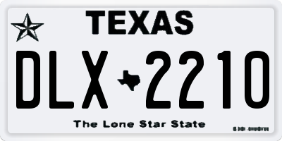 TX license plate DLX2210