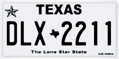 TX license plate DLX2211