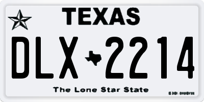 TX license plate DLX2214