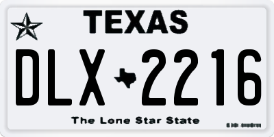 TX license plate DLX2216