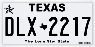 TX license plate DLX2217