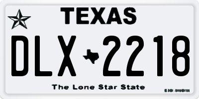 TX license plate DLX2218