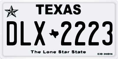 TX license plate DLX2223