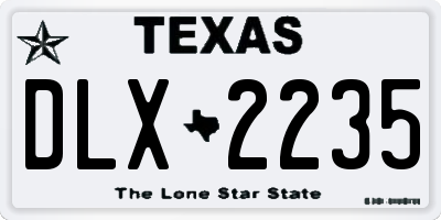 TX license plate DLX2235