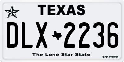 TX license plate DLX2236