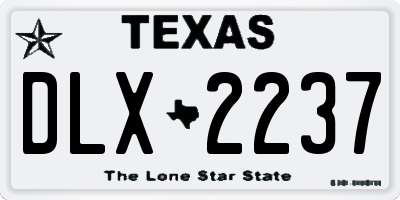 TX license plate DLX2237