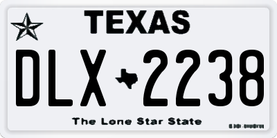 TX license plate DLX2238