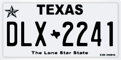 TX license plate DLX2241