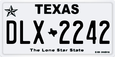 TX license plate DLX2242