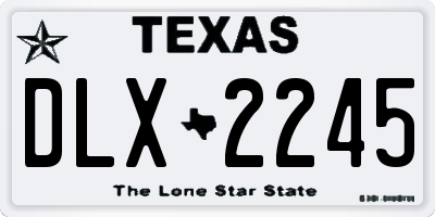 TX license plate DLX2245