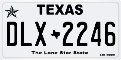 TX license plate DLX2246