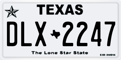 TX license plate DLX2247