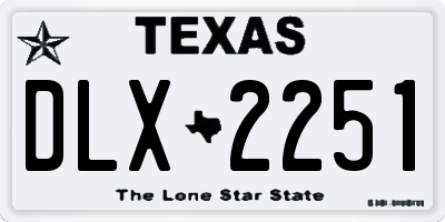 TX license plate DLX2251