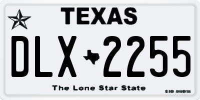 TX license plate DLX2255