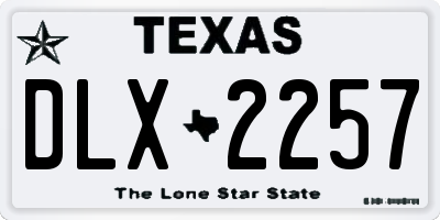 TX license plate DLX2257