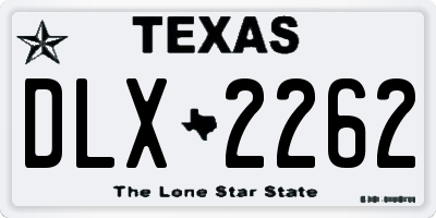 TX license plate DLX2262