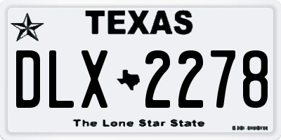 TX license plate DLX2278