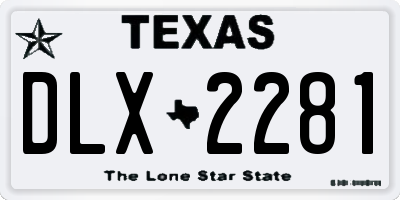 TX license plate DLX2281