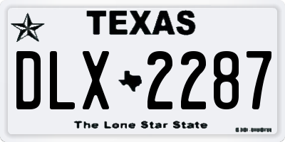 TX license plate DLX2287