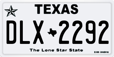 TX license plate DLX2292