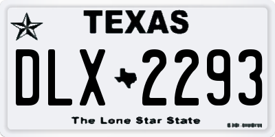 TX license plate DLX2293