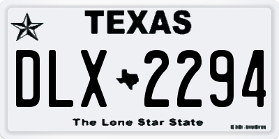 TX license plate DLX2294