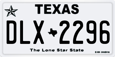 TX license plate DLX2296