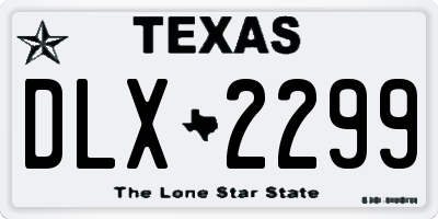 TX license plate DLX2299