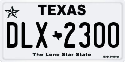 TX license plate DLX2300