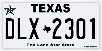 TX license plate DLX2301