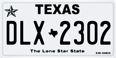 TX license plate DLX2302