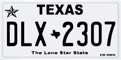 TX license plate DLX2307