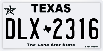 TX license plate DLX2316