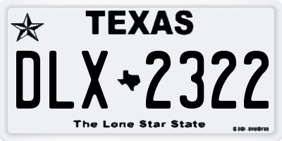 TX license plate DLX2322