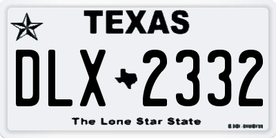 TX license plate DLX2332