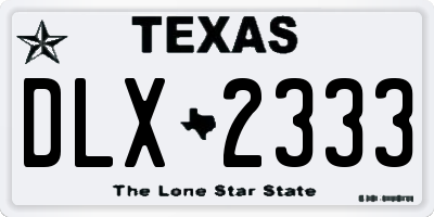 TX license plate DLX2333