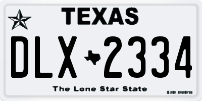 TX license plate DLX2334