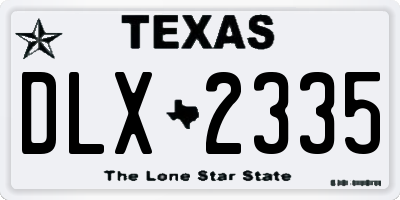 TX license plate DLX2335