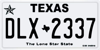 TX license plate DLX2337