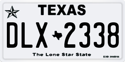 TX license plate DLX2338