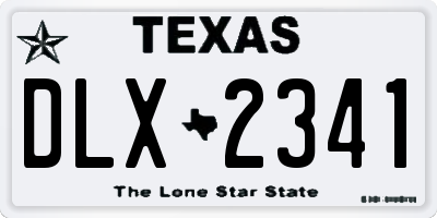 TX license plate DLX2341