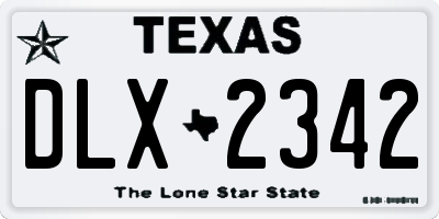 TX license plate DLX2342