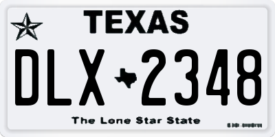 TX license plate DLX2348