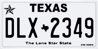 TX license plate DLX2349