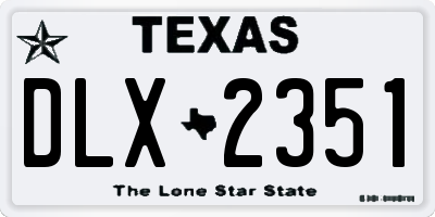 TX license plate DLX2351