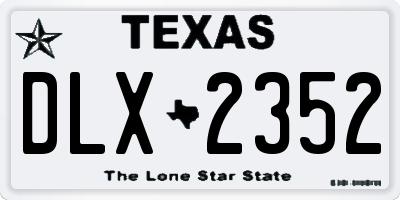 TX license plate DLX2352