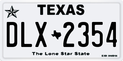 TX license plate DLX2354