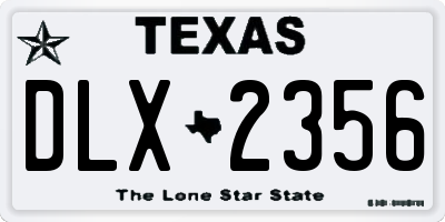 TX license plate DLX2356