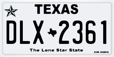 TX license plate DLX2361