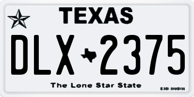 TX license plate DLX2375